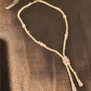 Elegant Silver and crystal diamante Necklace